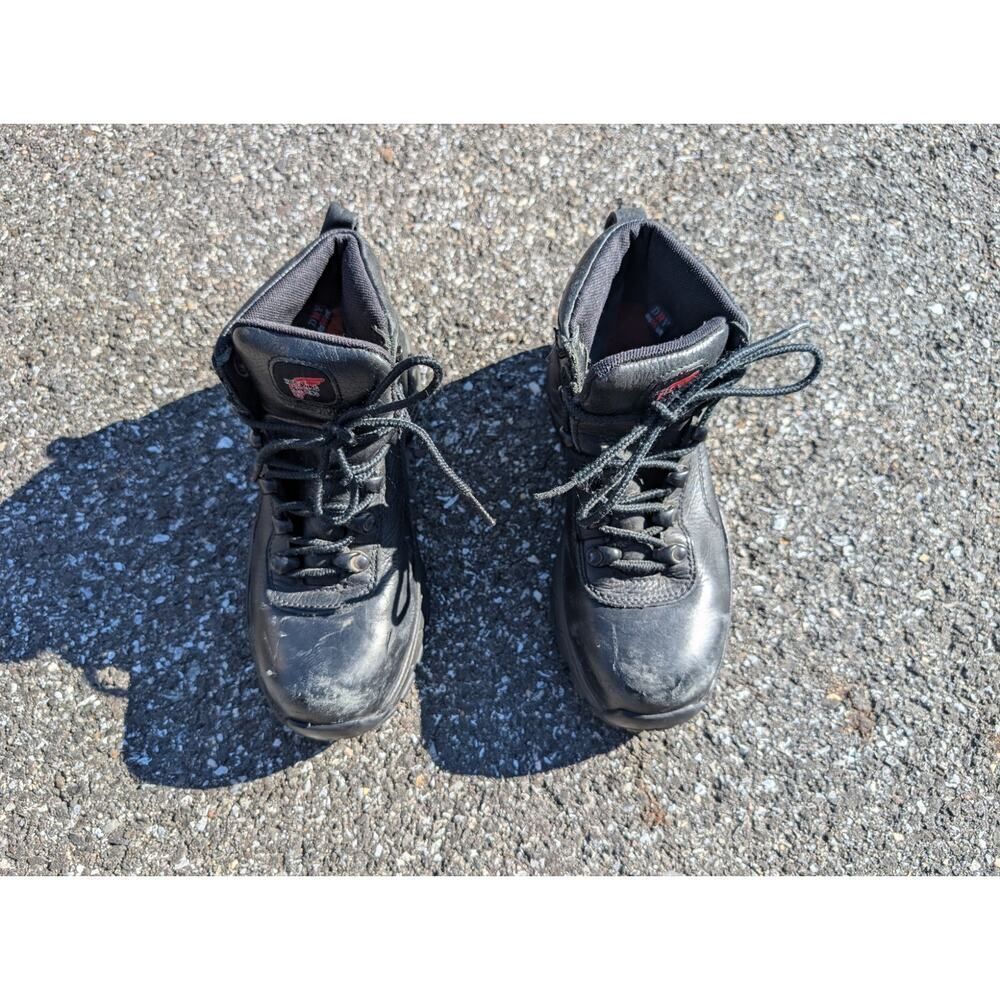RED WING BLACK LEATHER STEEL TOE LACE UP 2380 ANKLE WORK BOOTS SIZE 7 D